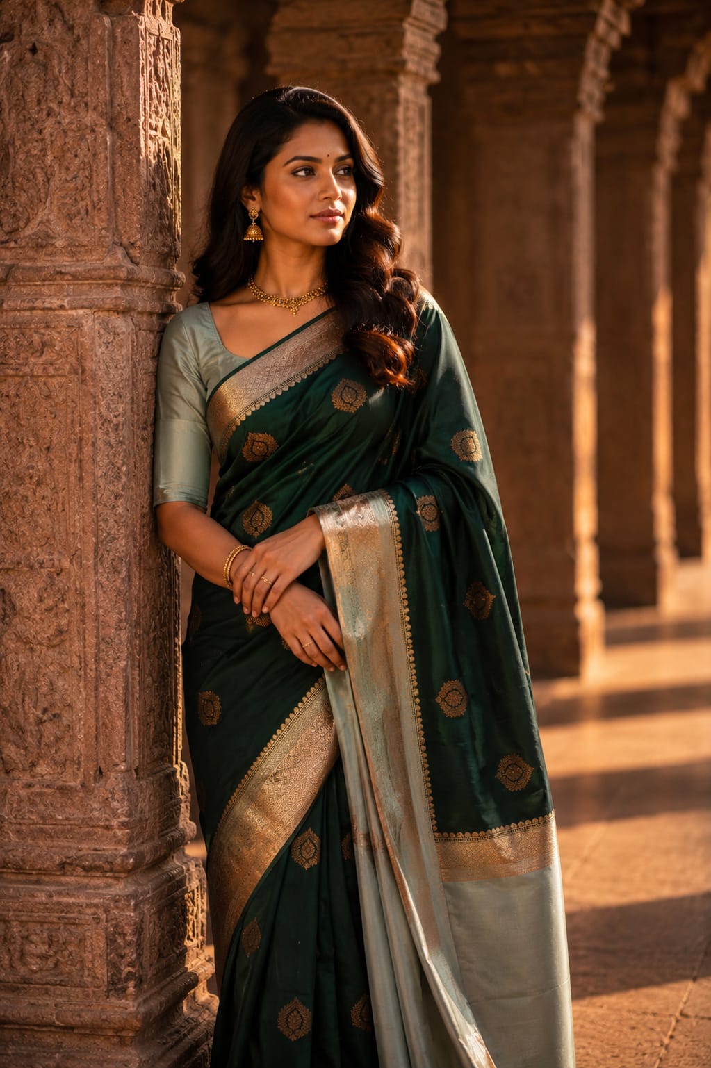 Semi Mysore Silk Saree.