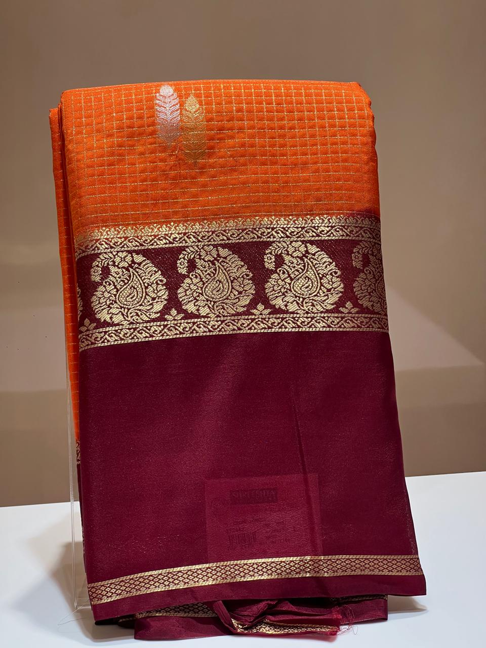 Semi Mysore Silk Saree.