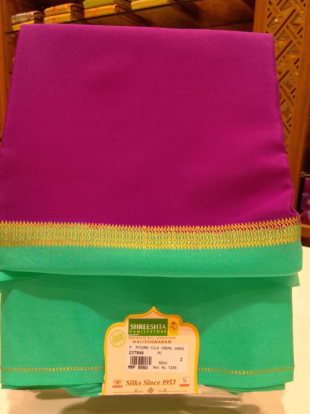 Pure Mysore Silk Saree.