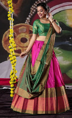 New Semi Stitiched Banarasi Lehenga Choli