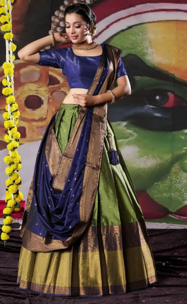 New Semi Stitiched Banarasi Lehenga Choli