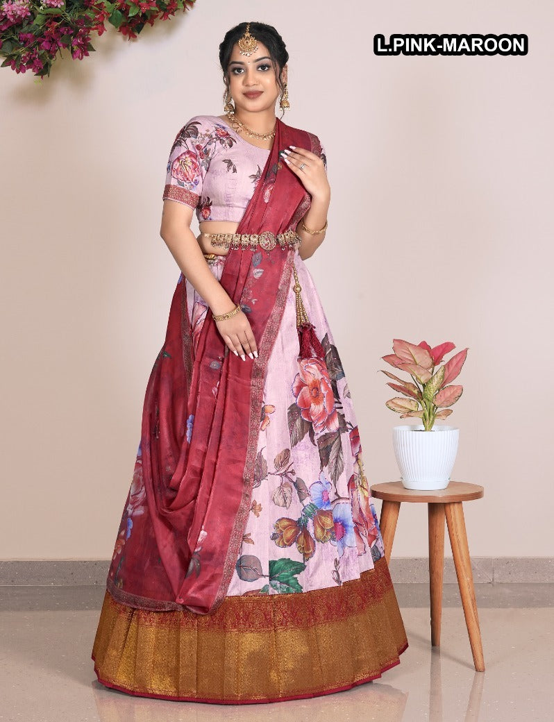 Latest Semi Stitched Lehenga Choli With Dupatta.