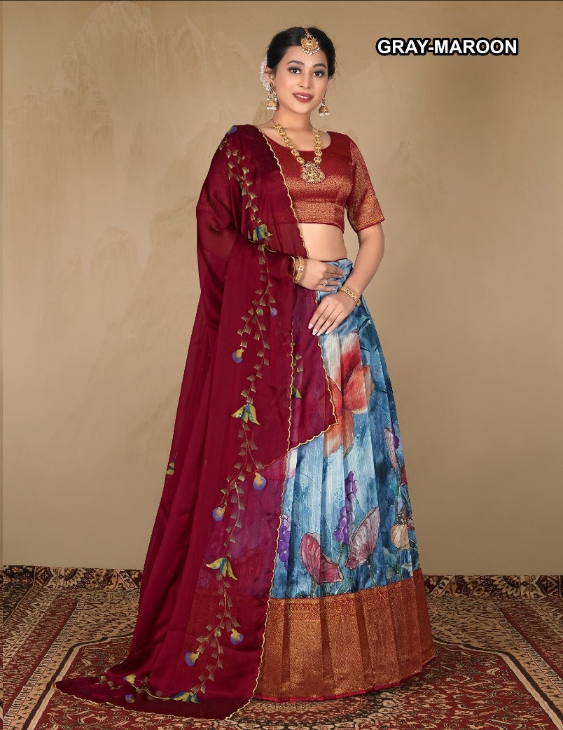 Latest Semi Stitched Lehenga Choli With Dupatta.