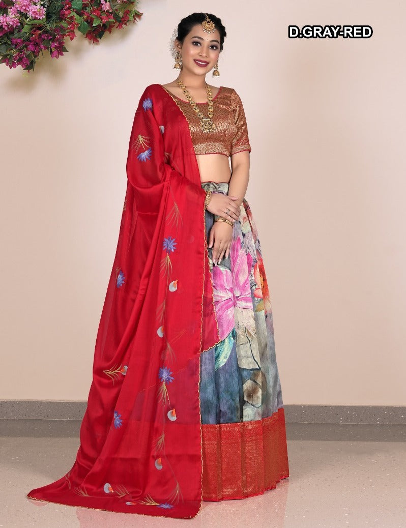 Latest Semi Stitched Lehenga Choli With Dupatta.