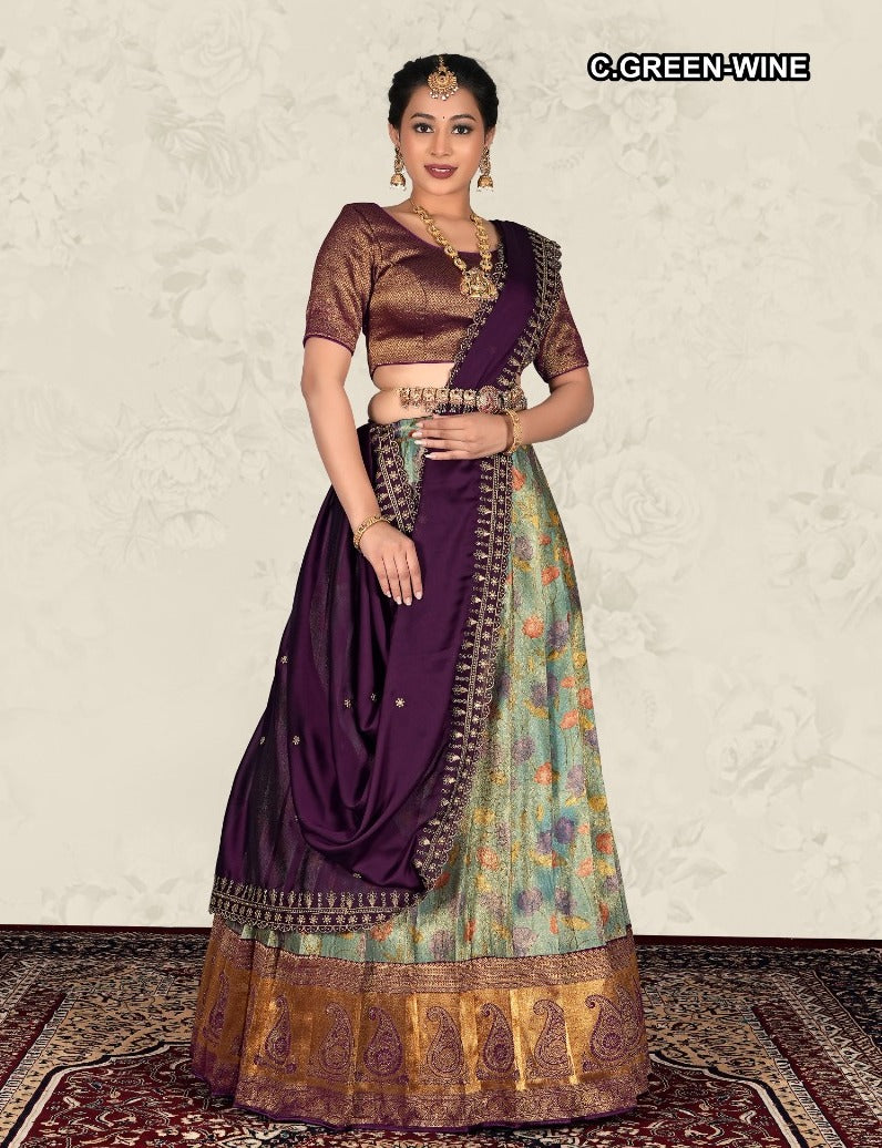 Latest Semi Stitched Lehenga Choli With Dupatta.