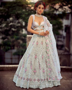 New Semi Stitiched Netted Lehenga Choli