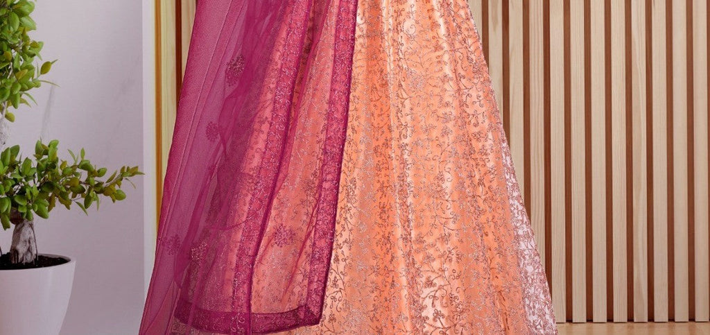 New Wedding and Festival Semi Stitiched Netted Lehenga Choli