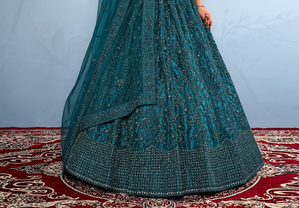 New Semi Stitiched Netted Lehenga Choli