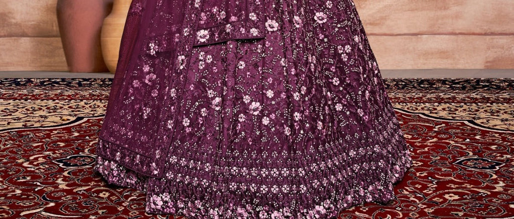 New Semi Stitiched Netted Lehenga Choli