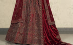New Semi Stitiched Velvet Bridal Lehenga Choli