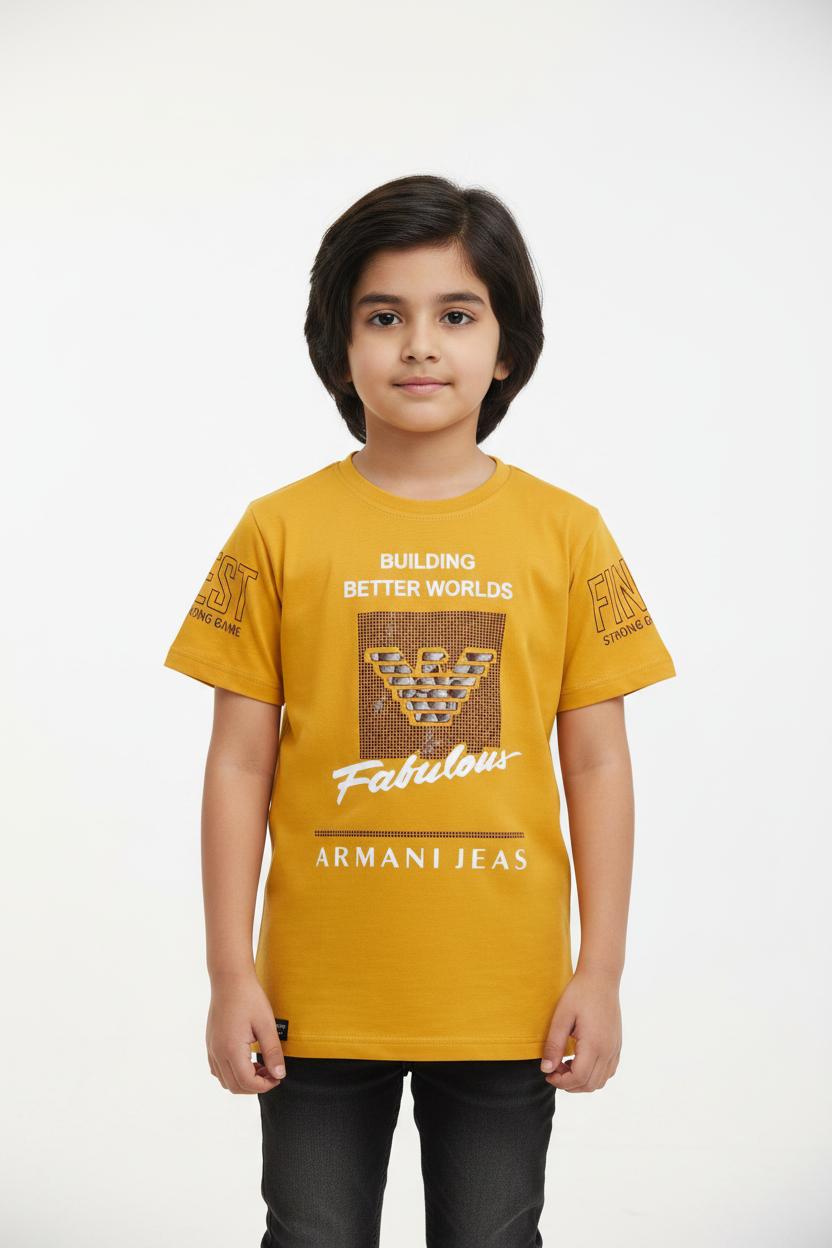 Armani Jeans Mustard Tee Front