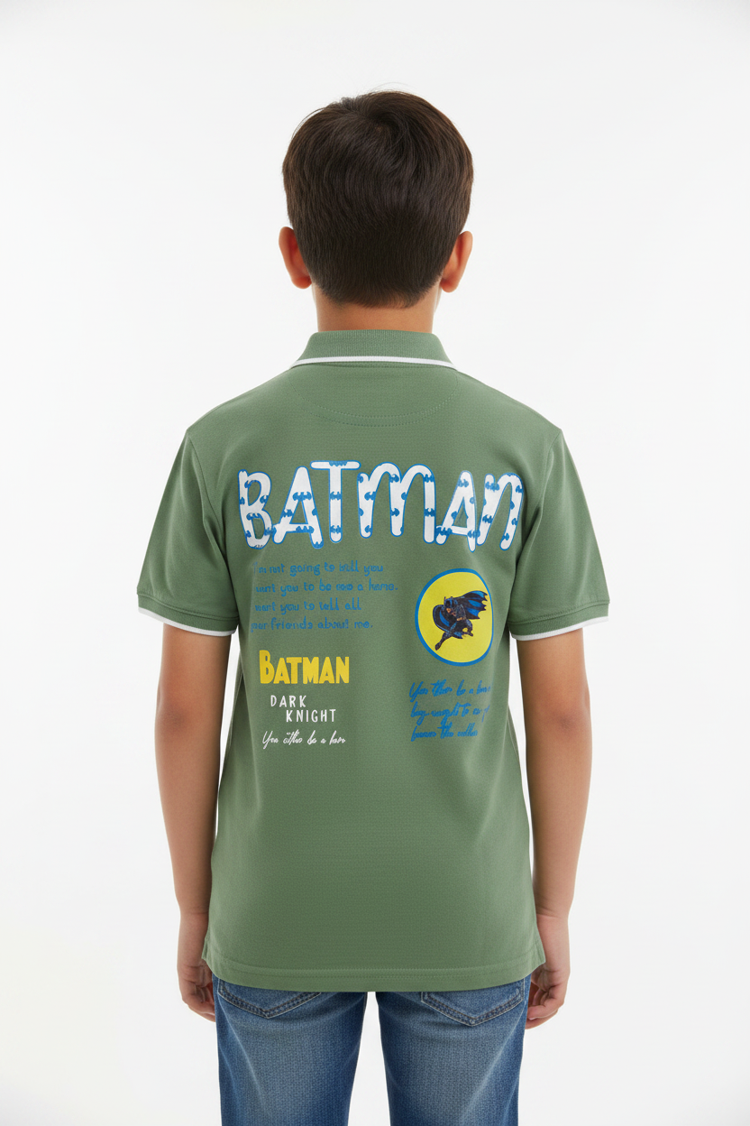 Batman Green Polo Back