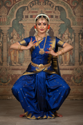 Bharatanatyam Blue Silk Saree Model