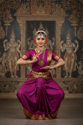 Bharatanatyam Magenta-Purple Silk Saree Model