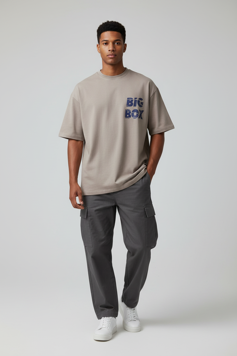 Big Box T-Shirt Front on Male Model