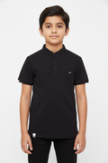 Black Mandarin Polo Front