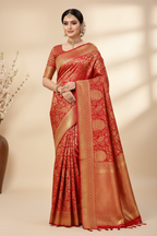Bridal Red Kanchipuram Saree Model