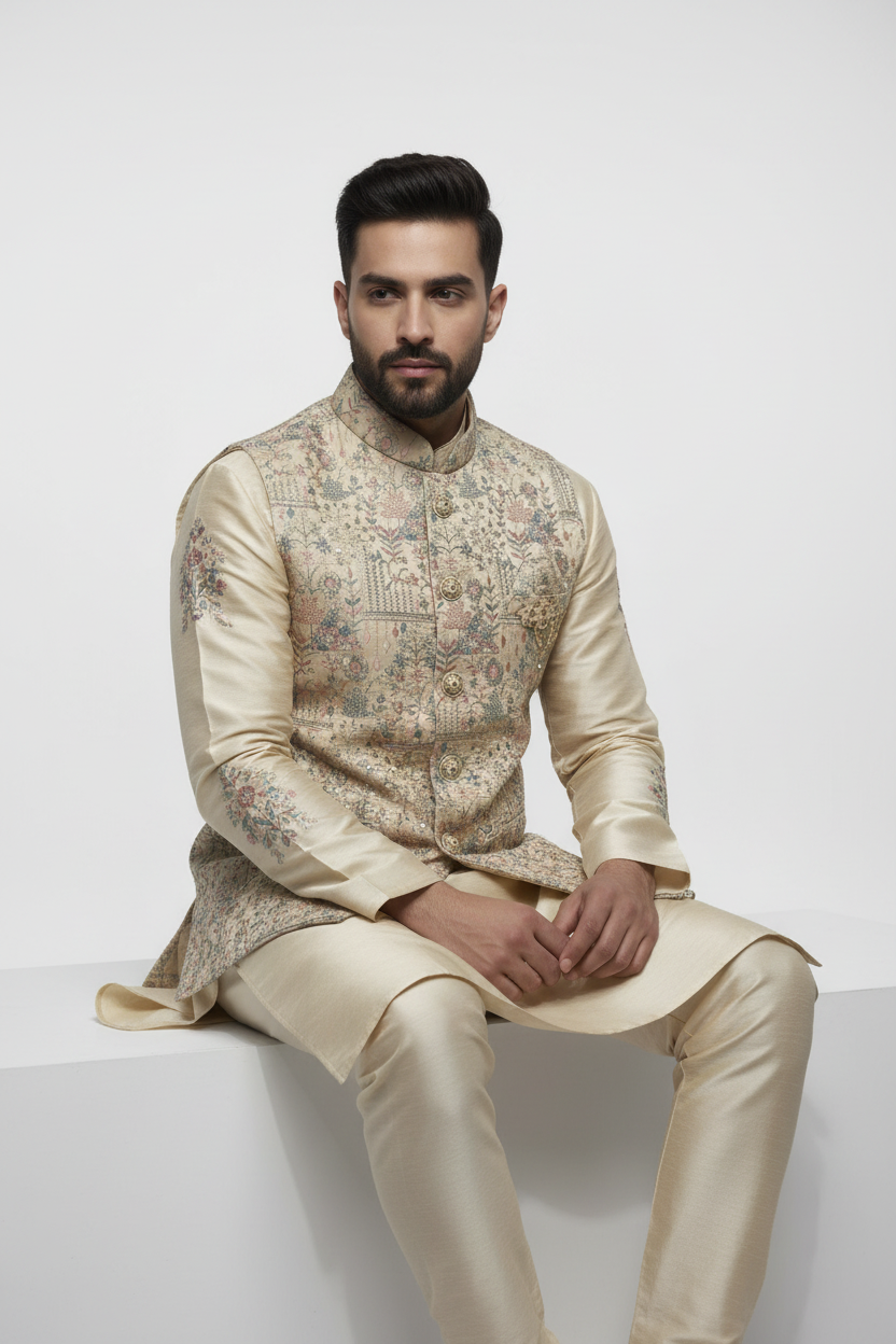 Kurta Payjama With Modi Jacket