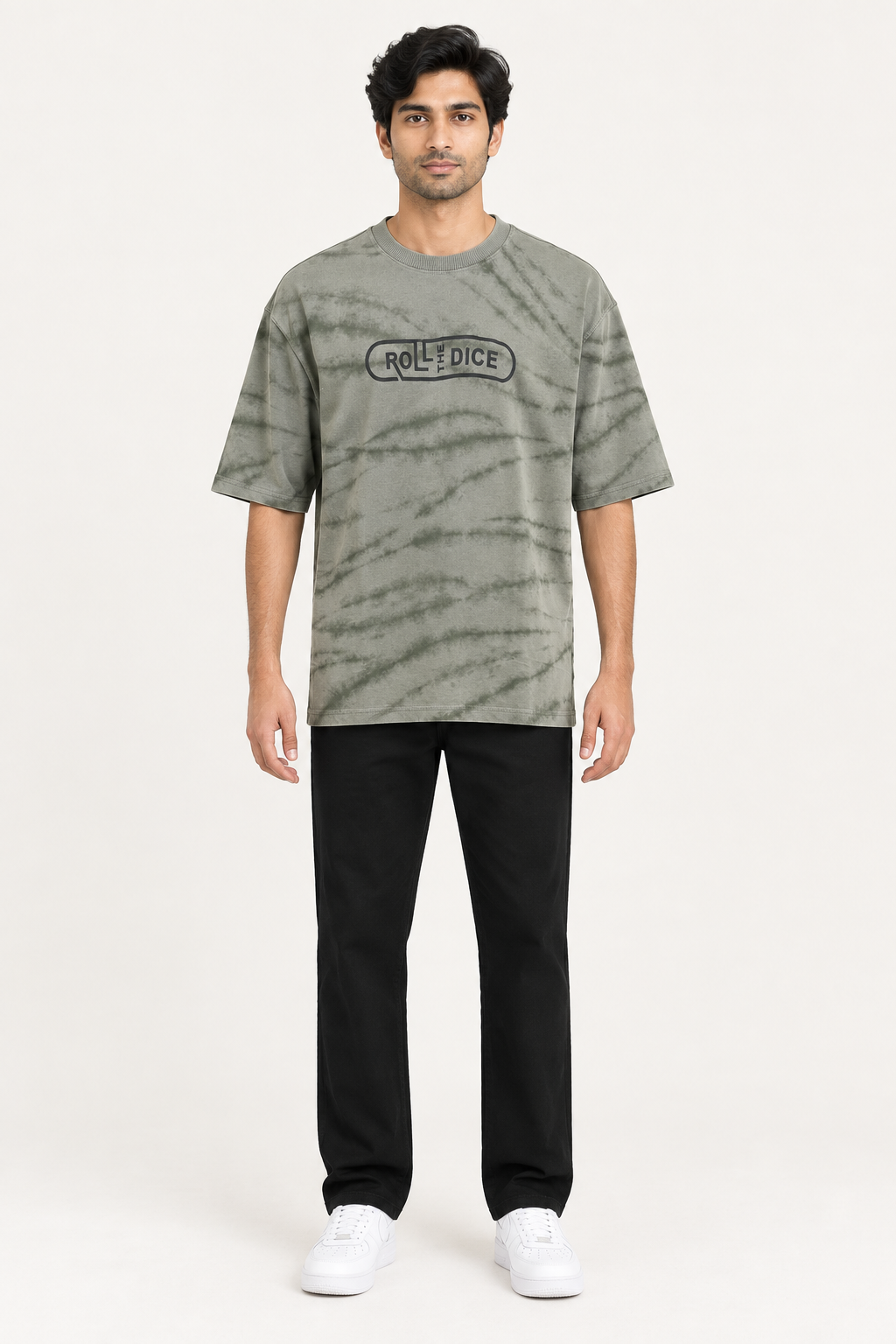 Full-body male model wearing your T-shirt