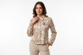 Indian Female Model in Rope Print Satin Shirt
