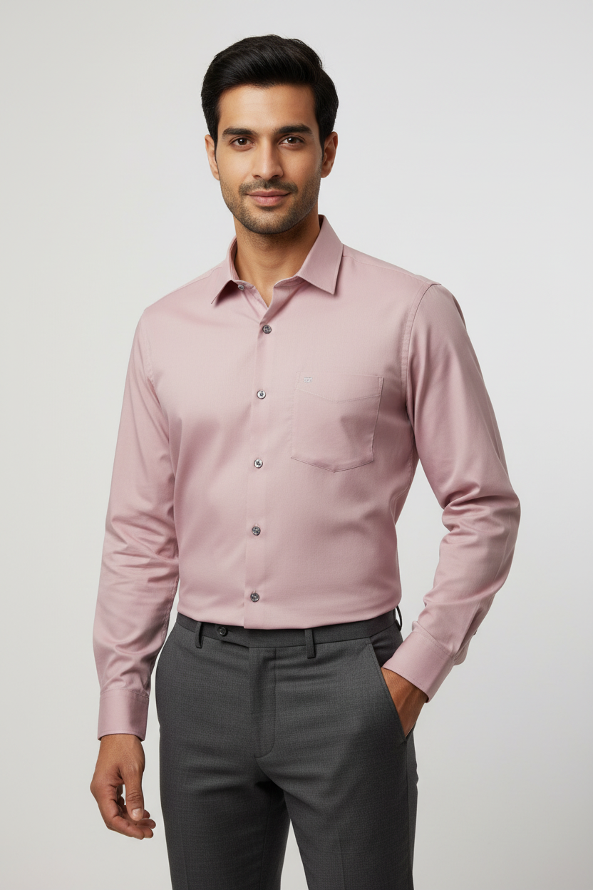 Indian Male Model in Dusty Rose Pink Shirt