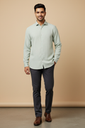 Indian Male Model in Sage Green Silver Glitter Shimmer Shirt