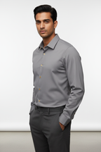Indian Male Model in Steel Grey Long Sleeve Shirt