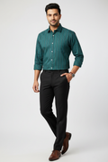 Indian Male Model in Teal Pinstripe Shirt
