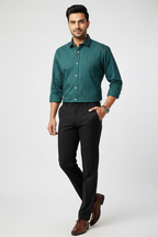 Indian Male Model in Teal Pinstripe Shirt