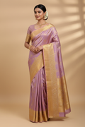 Indian Model in Lavender Silk Saree
