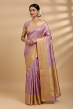 Indian Model in Lavender Silk Saree