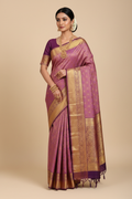 Indian Model in Mauve Pink Kanjivaram Saree