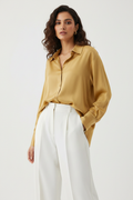Indian Model in Mustard Yellow Satin Shirt