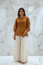 Indian Model in Rust Brown Top