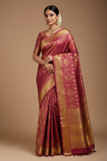 Magenta Kanchipuram Saree Model