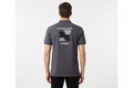Male model - back pose charcoal grey polo