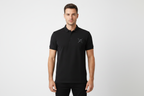Male model - front pose black polo