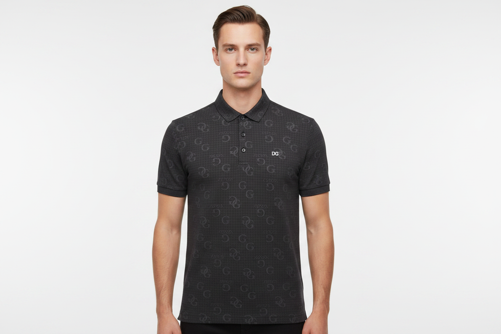 Male model wearing DG monogram polo