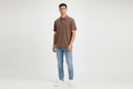 Male model wearing mocha brown polo