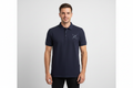 Male model wearing navy blue polo with N logo