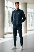 Man Wearing Navy Puma BMW Track Jacket