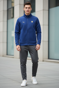 Man Wearing Royal Blue Puma Ferrari Track Jacket