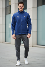 Man Wearing Royal Blue Puma Ferrari Track Jacket