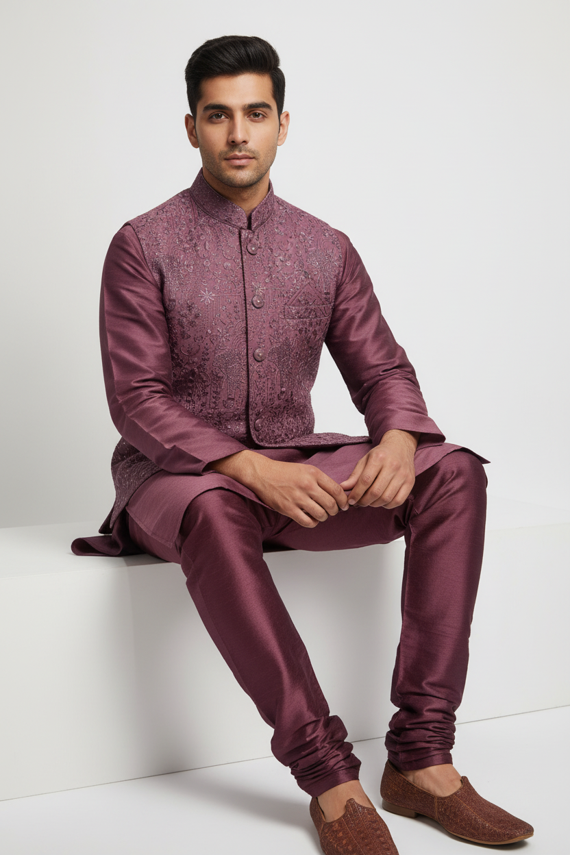 Kurta Payjama With Modi Jacket