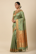Mint Green Kanjivaram Saree Model