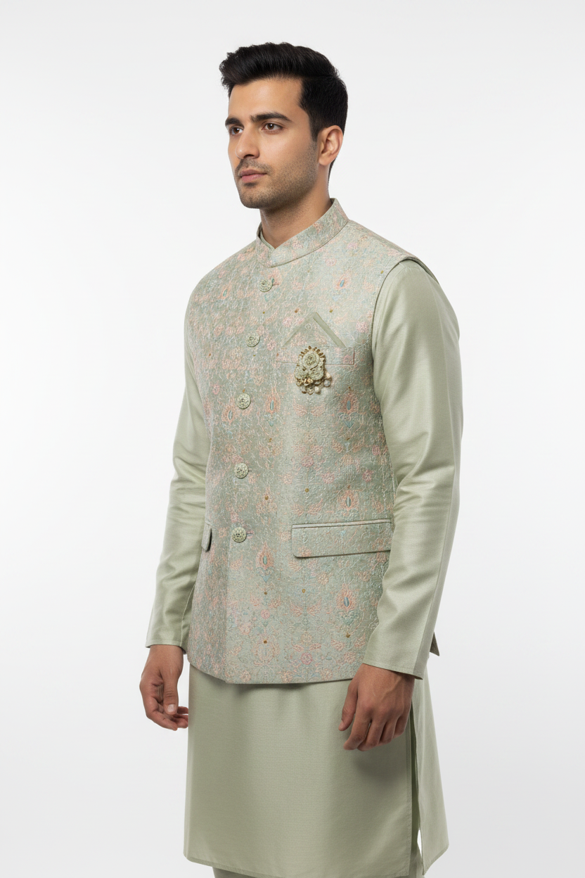 Kurta Payjama With Modi Jacket