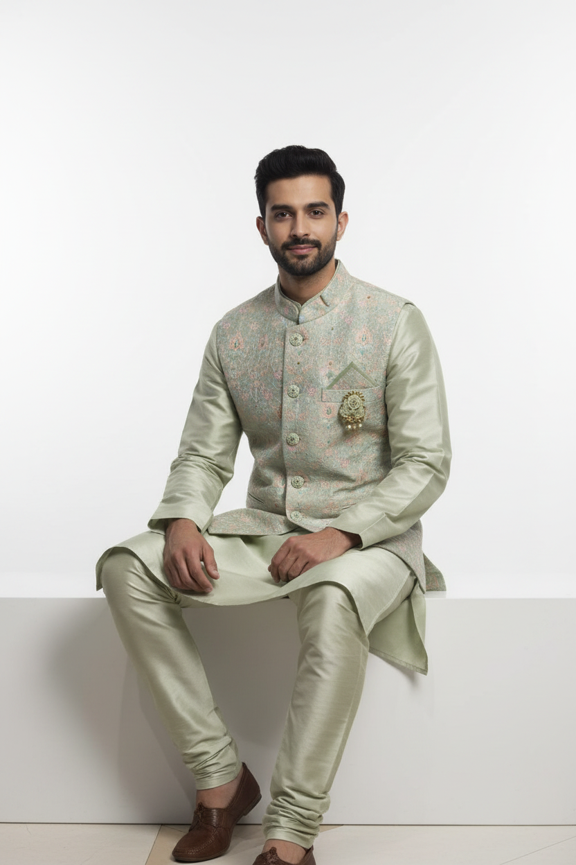 Kurta Payjama With Modi Jacket