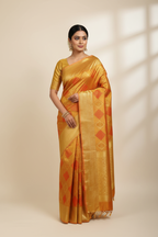 Model in Gold Tissue Silk Kanjivaram Saree