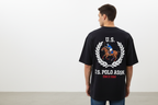 Model wearing dark navy U.S. Polo Assn. t-shirt - back