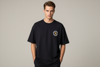 Model wearing dark navy U.S. Polo Assn. t-shirt - front
